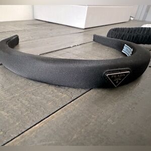 PRADA Triangle Logo Re-nylon Headband Black